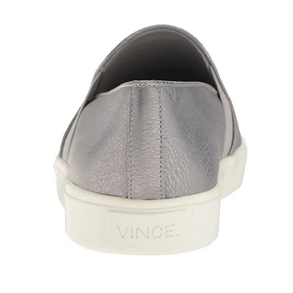 VINCE Blair 12 Gunmetal Leather Slip On Sneakers